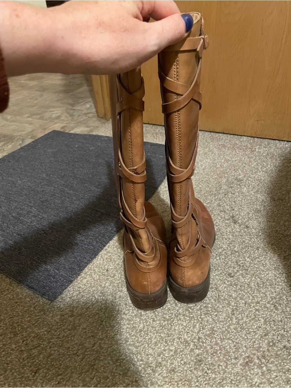 BCBGeneration Tan Lace-Up Riding Boots - Picture 2 of 8